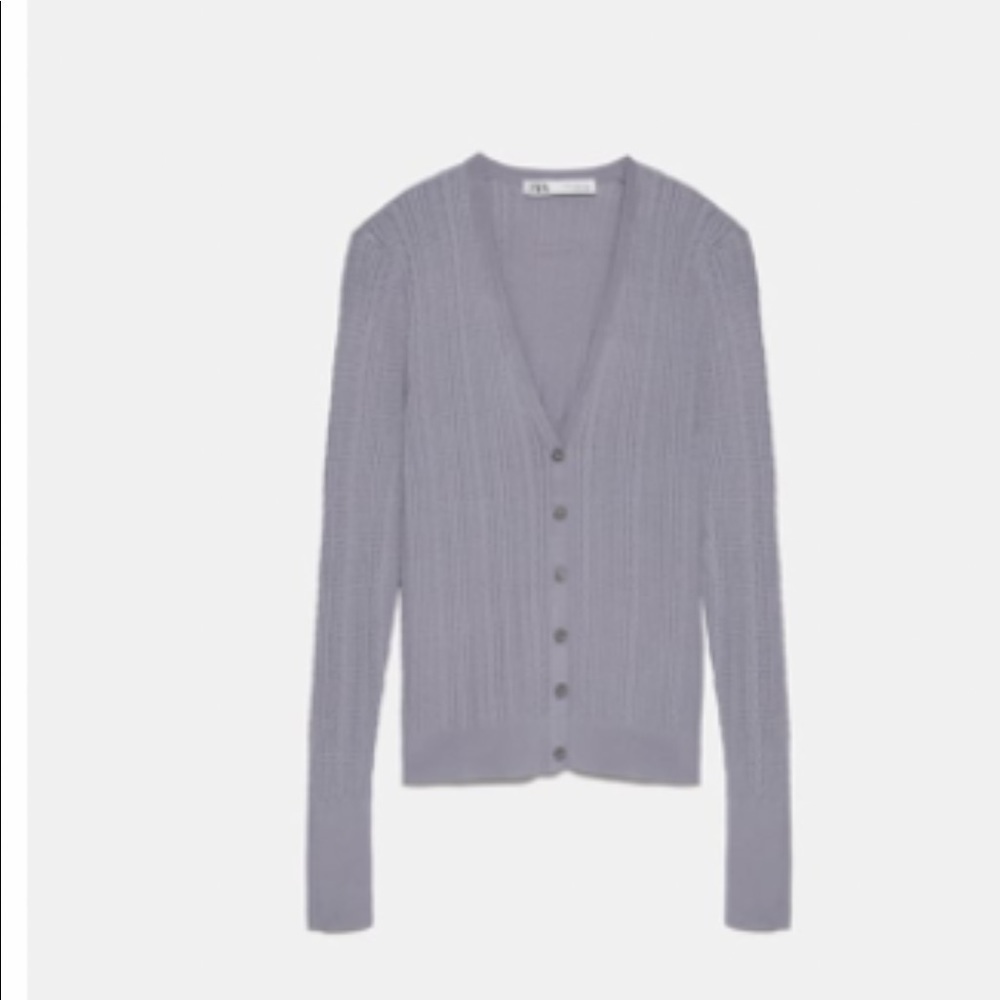Zara Jewel Button Cable Knit Cardigan Sweater